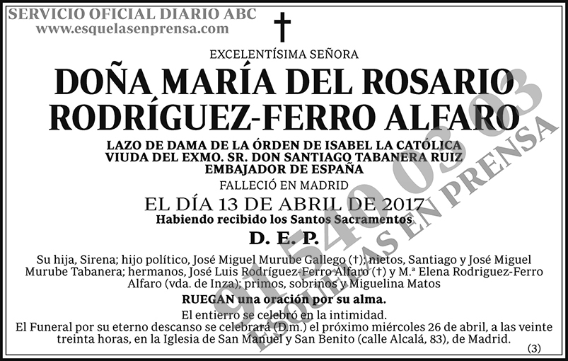 María del Rosario Rodríguez-Ferro Alfaro